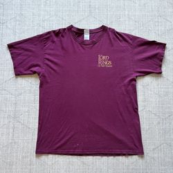 Vintage 2000s Y2K The Lord of the Rings The Two Towers Burgundy Red Shirt XL