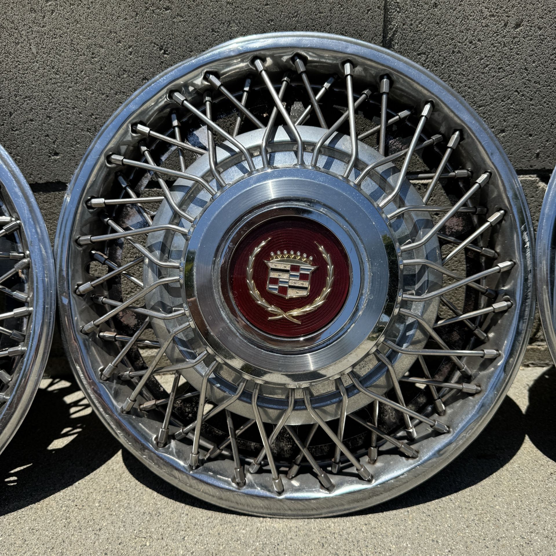 1981-85 Cadillac Eldorado Seville 15" Wire Spoke Hubcap Wheel Cover Set Of 4