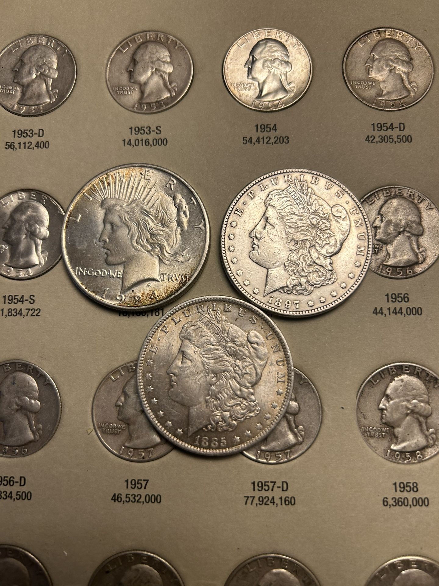Morgan And Peace Silver Dollars