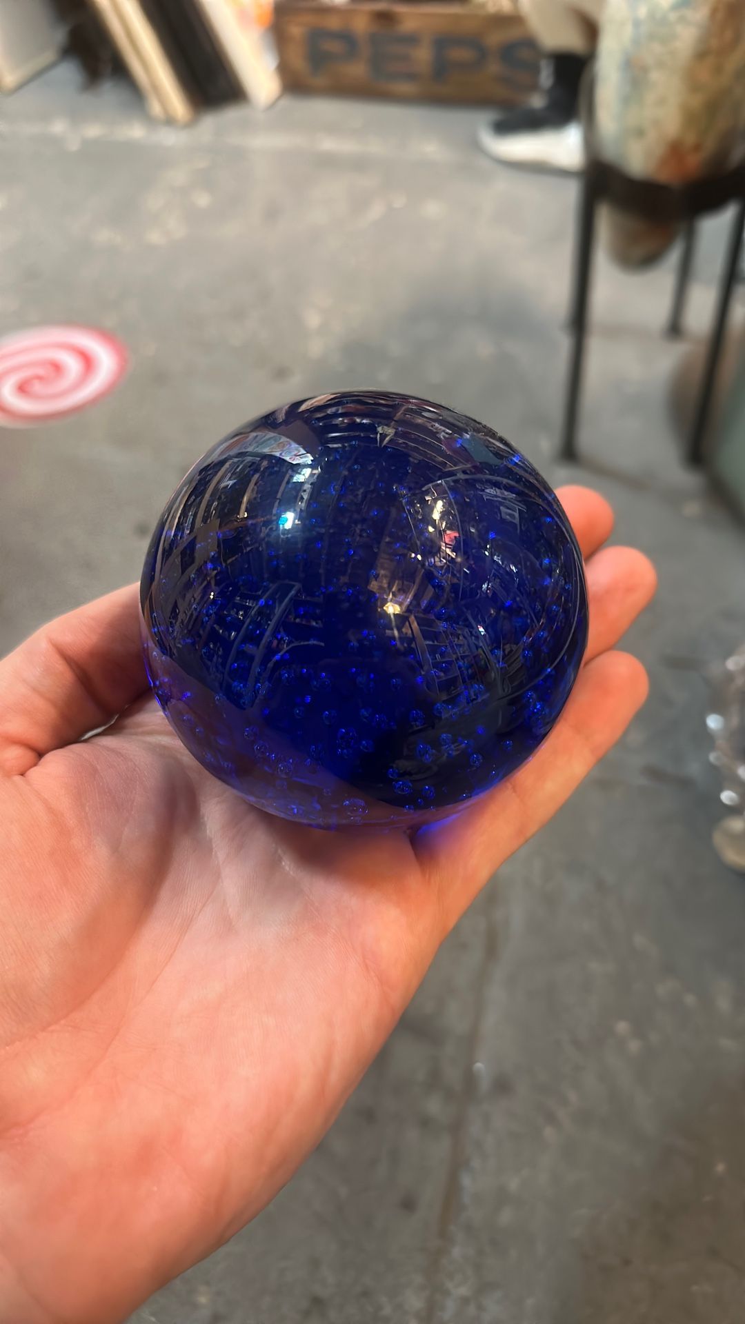 Blue Glass Paperweight