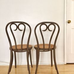 Set of 2 Thonet Bentwood Cane Chairs