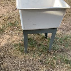 A Good (35” High X 24” Long X 21” Wide) Laundry Sink (NEEDS CLEANING)