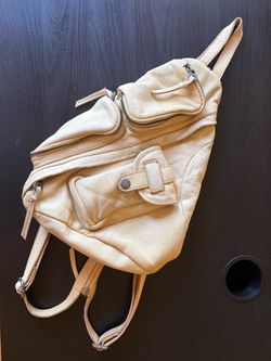 Free People Mustard Yellow Leather Backpack Sling Bag