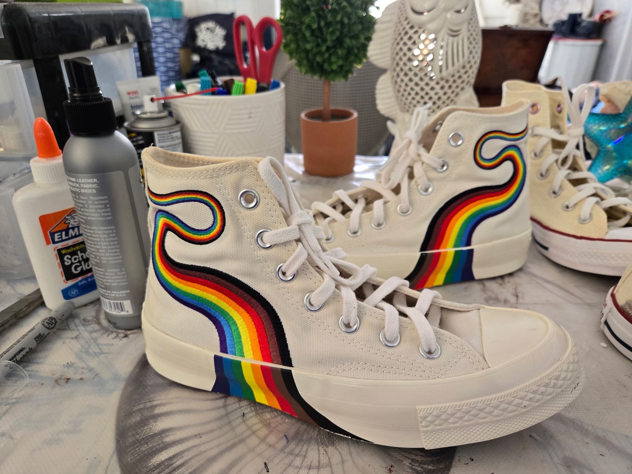 Pride Rainbow Converse High Tops Women’s 7.5