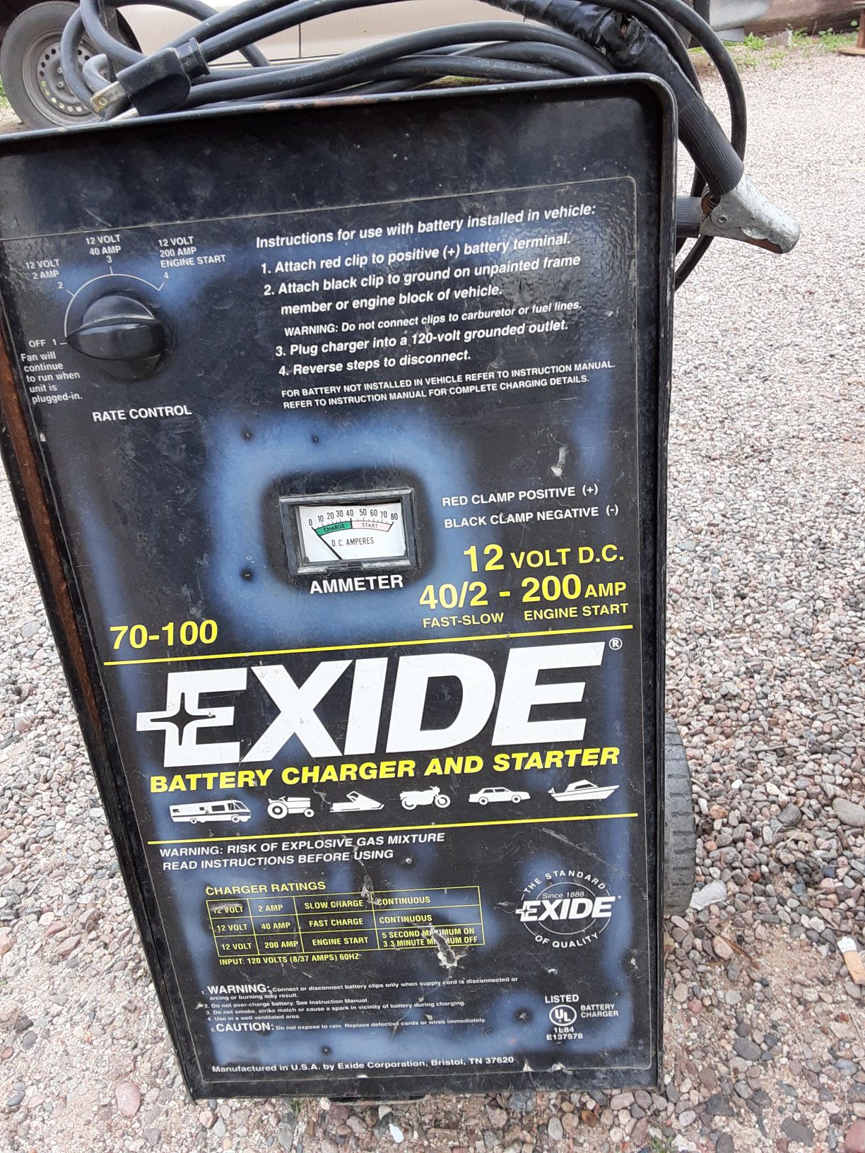 Exide battery charger and starter