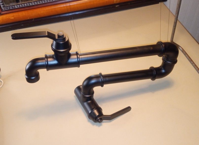 Gerber Wall Mount Pot Filler ("Kinzie" in Satin Black)