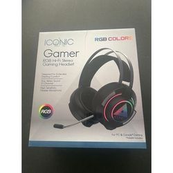 Iconic Gamer RGB Colors Hi-Fi Stereo Gaming Headset/ Flexible Microphone