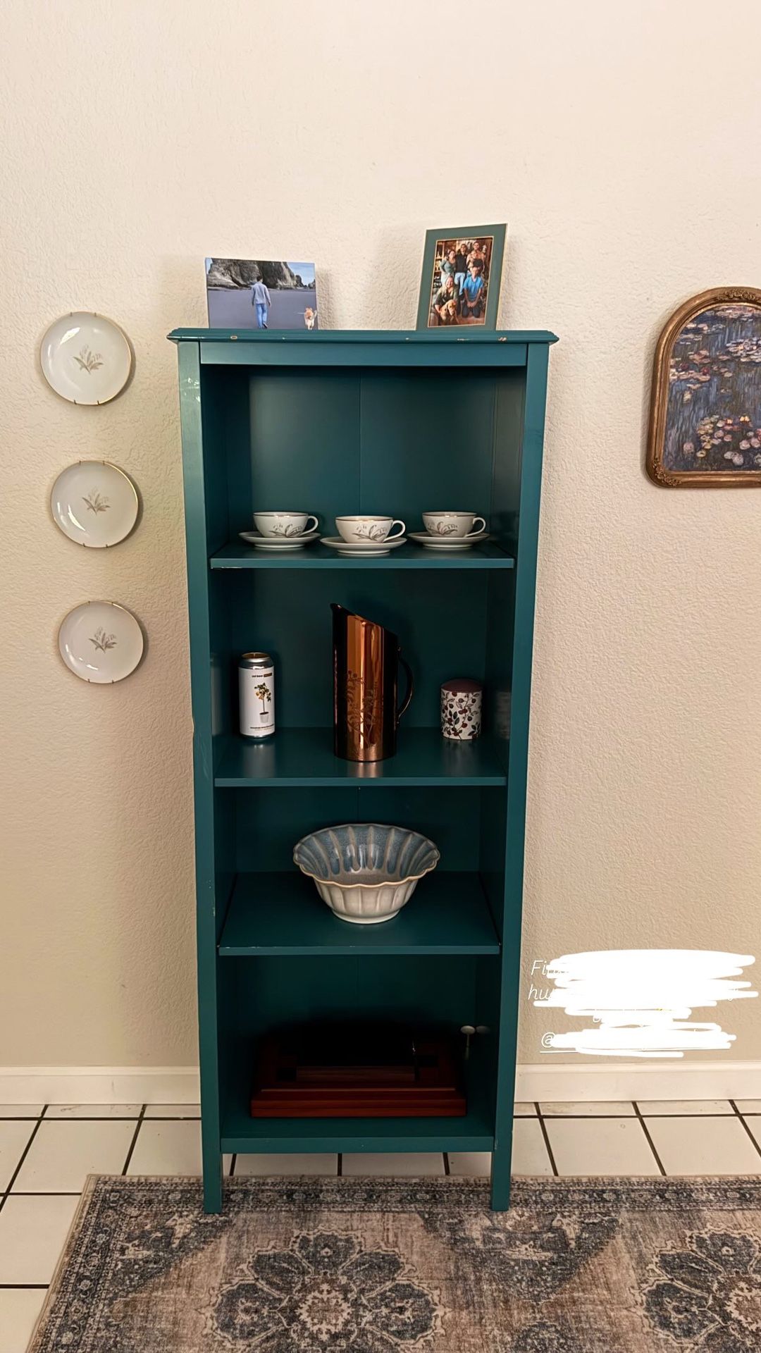 Teal Bookcase 