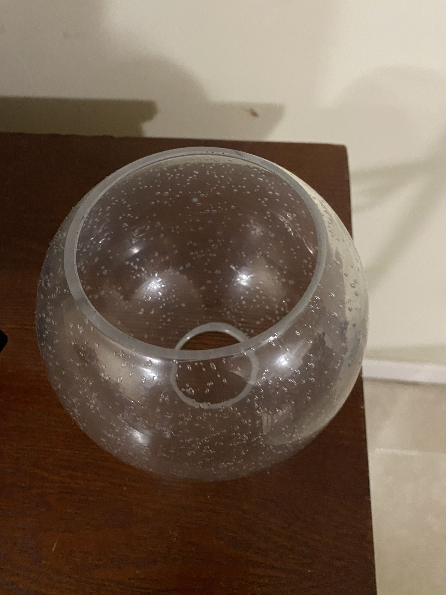 6-Inch Glossy White Glass Globe, Glass bowl material