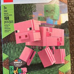 LEGO 21157 Minecraft BigFig Pig with Baby Zombie - New & Sealed in Damaged Box