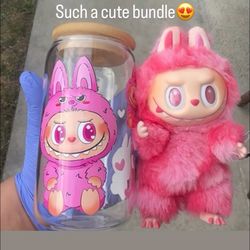 Authentic Labubu + labubu Glass Cup