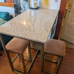 Gold and White Dining Table