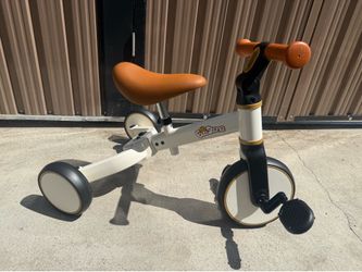 New white Kids Balance Bike, Toddler Tricycle for 1-3year olds, Ride-On Toy