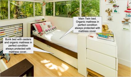 Twin bed with Pull Out trundle  pure wood.