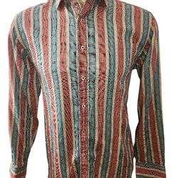 ROBERT GRAHAM WOVEN STRIPES BUTTON DOWN MAN CASUAL SHIRT SIZE MEDIUM

