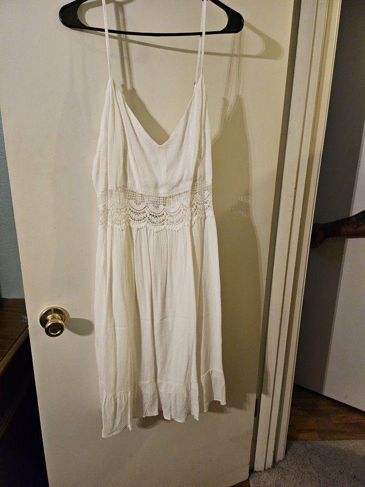 White Summer Dress NEW 3x