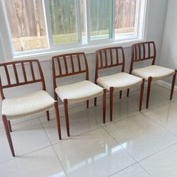 4 nice mid-century Teak J.L. Moller dining chairs