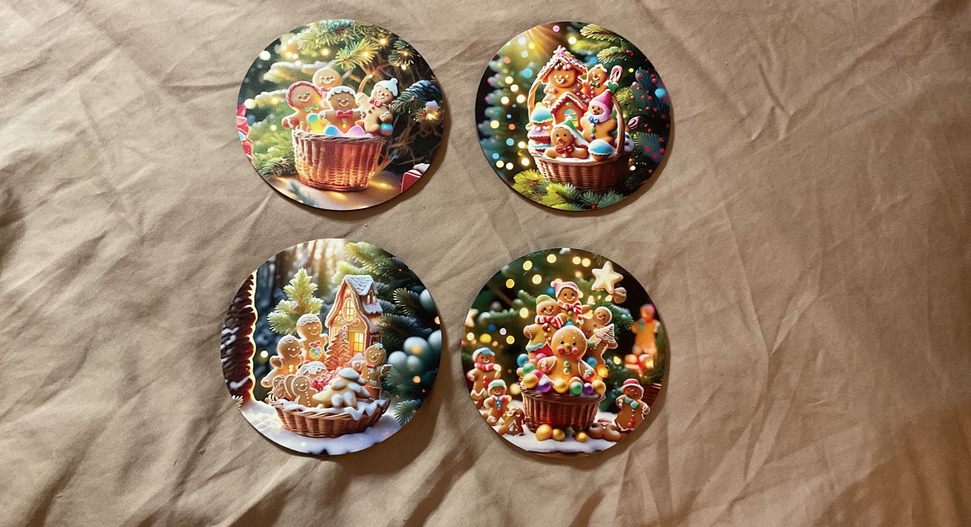 NEW GINGERBREAD MAN COASTERS