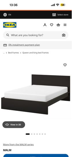 IKEA MALM King size  Bed Frame with Slatted Bed Base