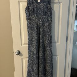 Coldwater Creek Women Sleeveless Maxi Dress 6p Blue Lined Round Neck High Waist  Feel free to ask questions. Will be shipped in an envelope to save yo