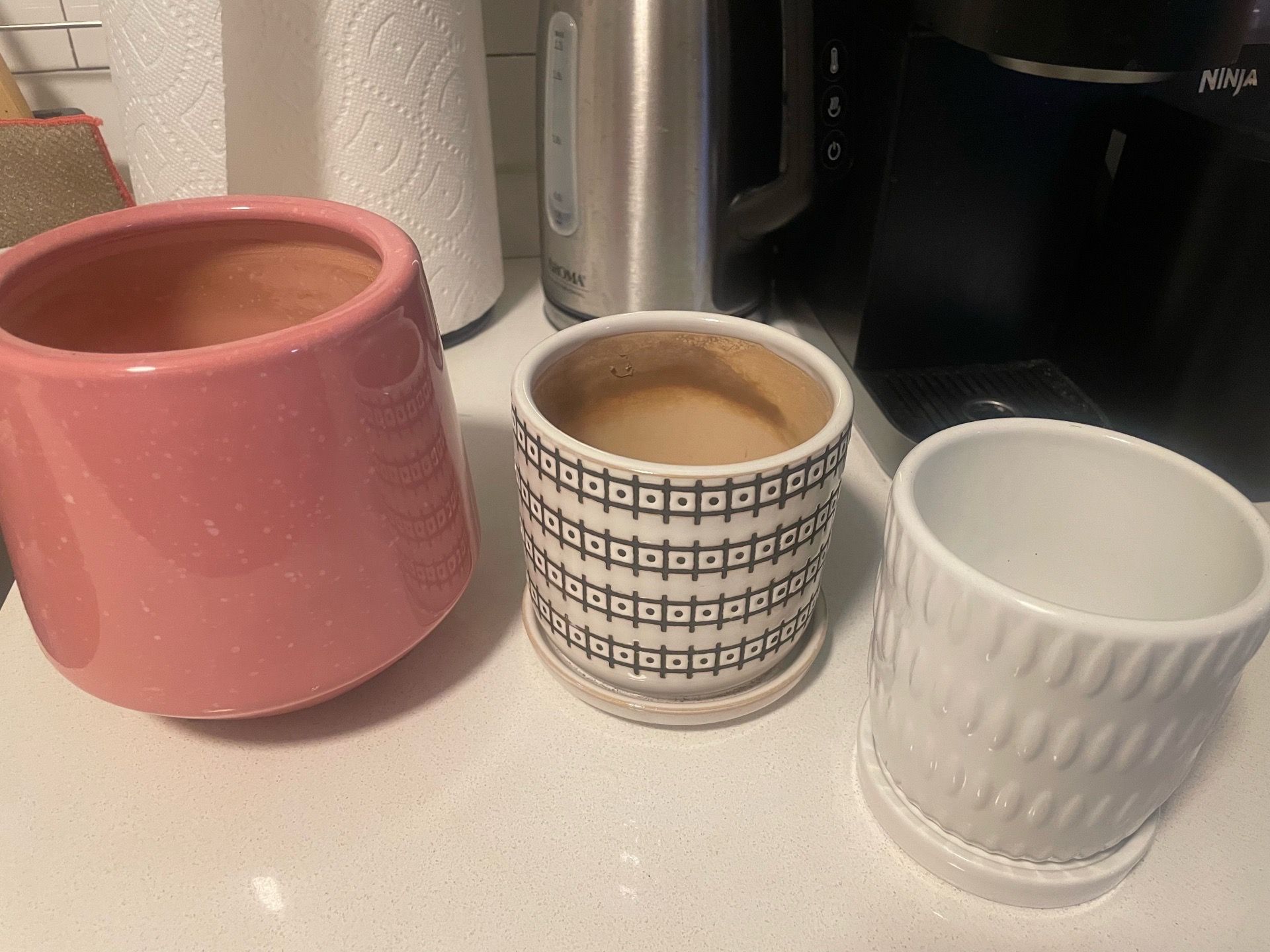 Assorted small plant pots