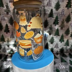 Fall Theme Glass Cup