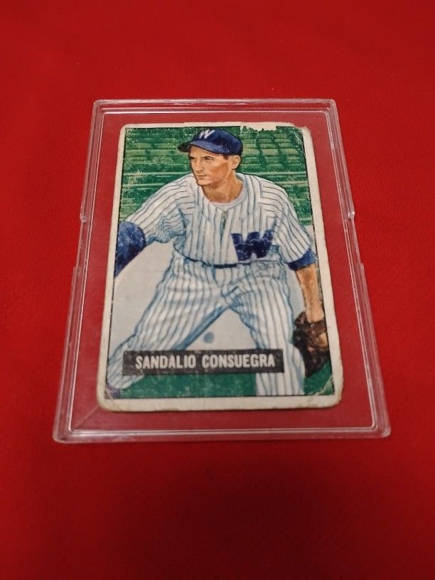 Rare Vintage Old 1951 Sandalio Consuegra Baseball Card Bowman #96