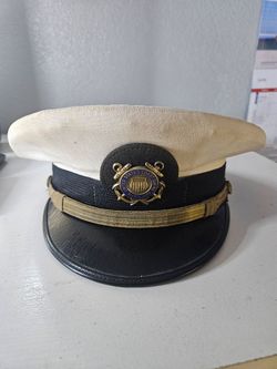 Vintage US Coast Guard Auxiliary Officers Visor Cap Society Brand Airflow Size 6 3/4