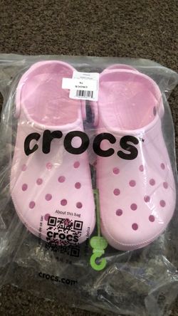 Light pink crocs men size 11