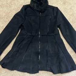 Girls Faux Fur Black Catherine Coat