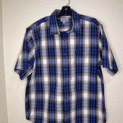 Carhartt Shirt Men's Size XL Blue Plaid Relaxed Short Sleeve Button 