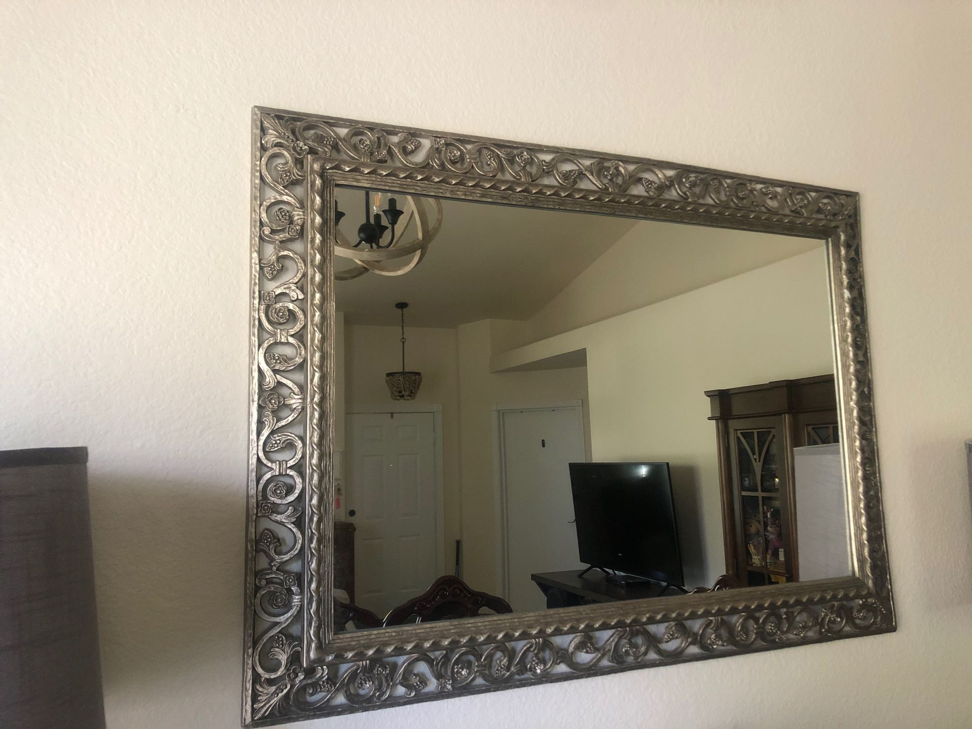 Silver wall mirror