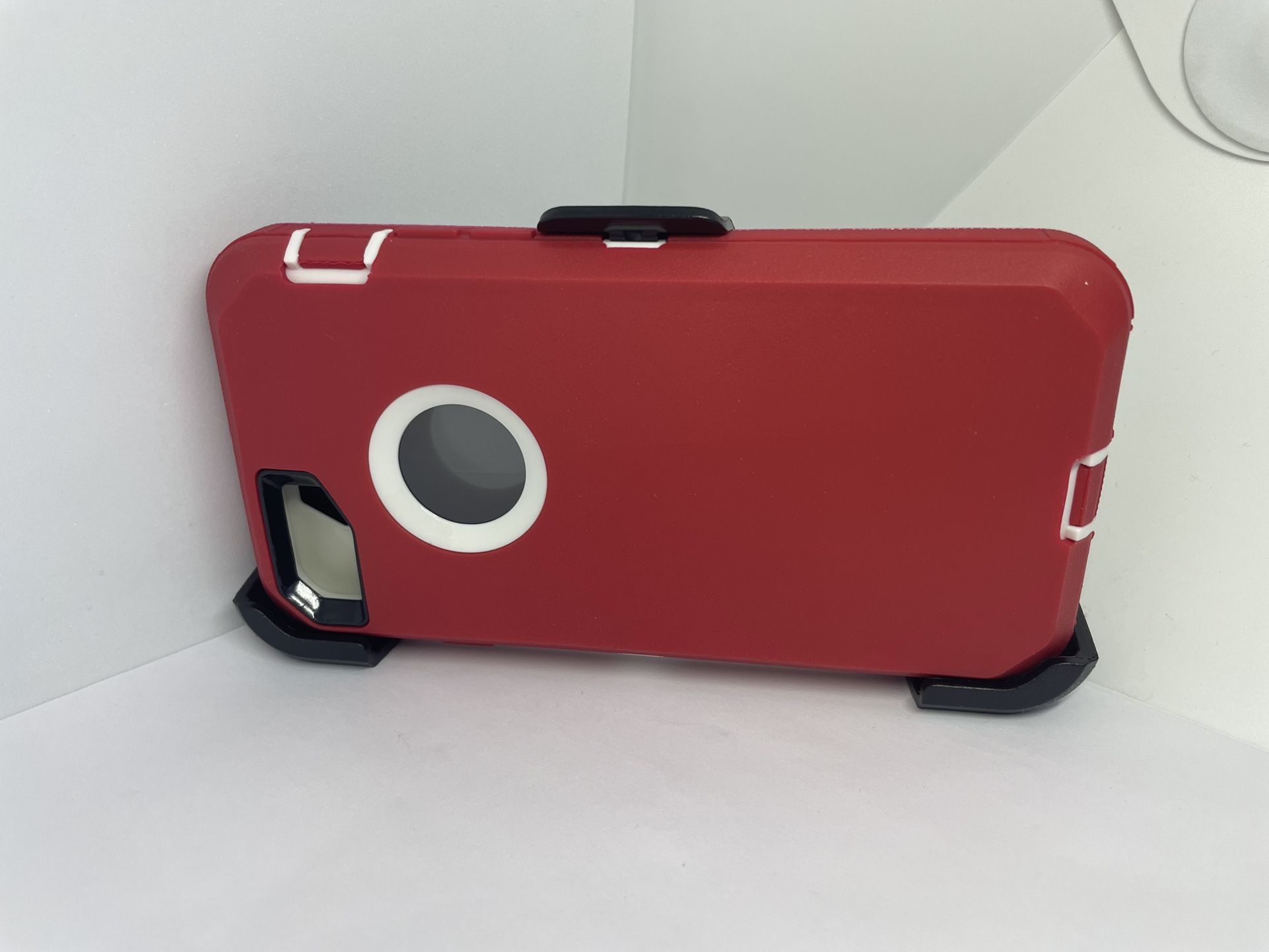 For IPhone 6 , IPhone 6s , IPhone 7/8 Red With White Belt Clip Case