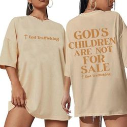 End Trafficking - God's Children Are Not For Sale (Medium) Baggy Graphic T-Shirt 