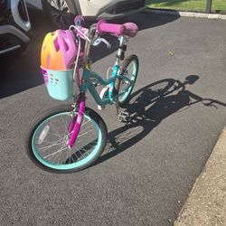 Schwinn  18" wheel size kids bicycle. Teal in color with purple trim.