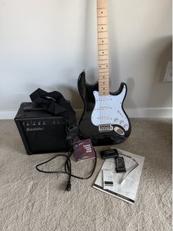 Silvertone starter electric guitar with amp