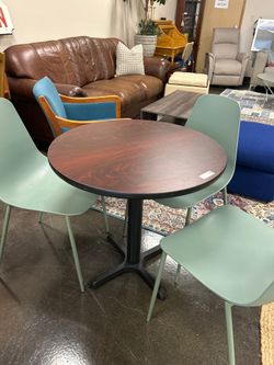 Cherrywood Bistro Table with Metal Base