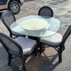Six Piece Weekend Project Glass Top Dining Table & Chair Set Only.