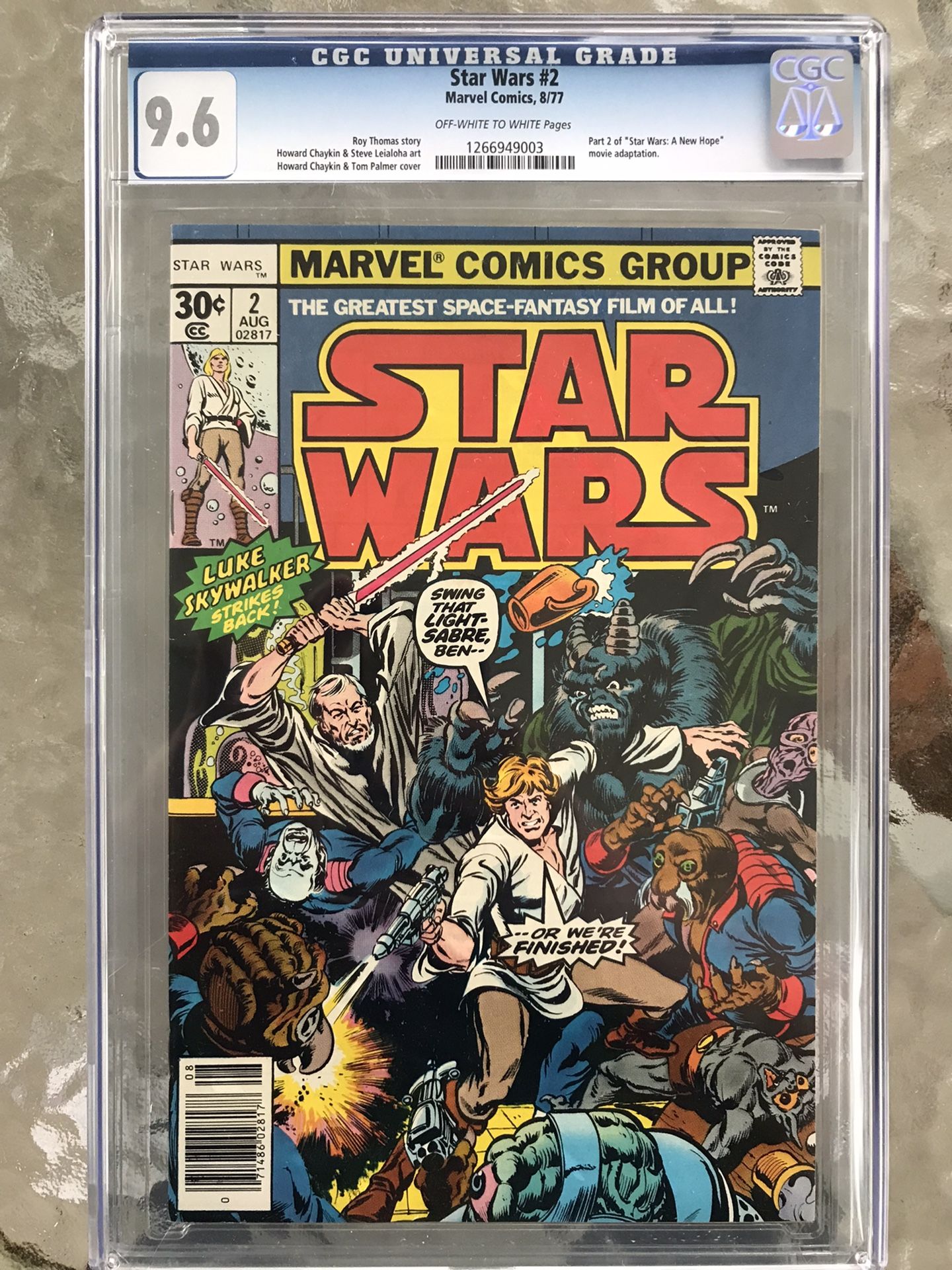 Star Wars #2 (1977) CGC 9.6 — O/w to White Pages; 1sr Obi-Wan, Han Solo,