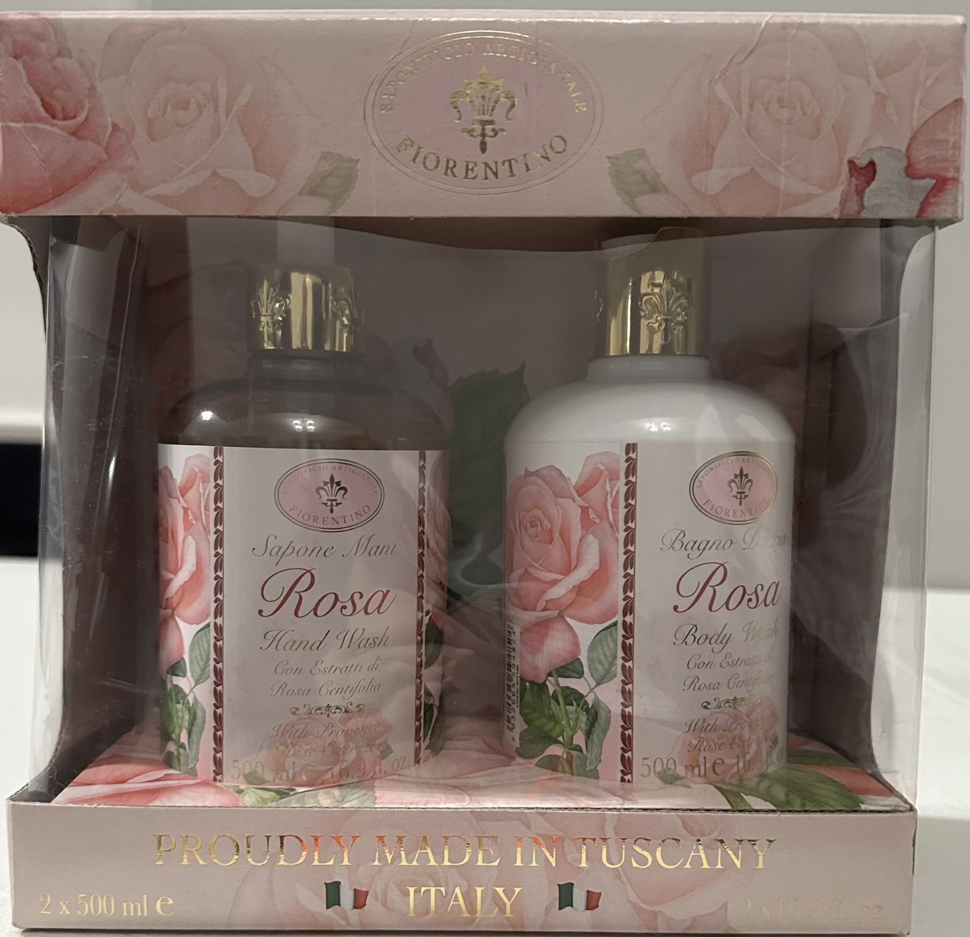 Saponificio Artigianale Fiorentino Rose Body & Hand Wash 2pcs