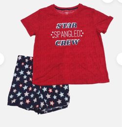 Womens patriotic Star spangled crew Tshirt set