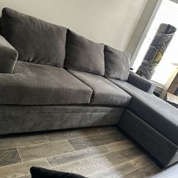 BONATERRA CHARCOAL SOFA WITH REVERSIBLE CHAISE
