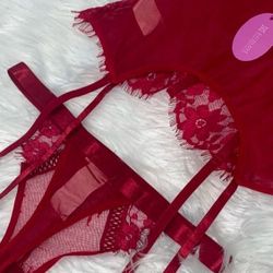 Avidlove Lingerie for Women 4 Piece Floral Lace Garter Lingerie Set Underwire Bra and Panty Set