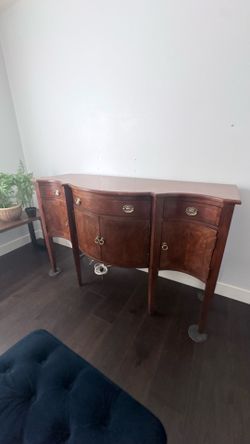 Vintage bow front sideboard
