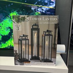 Black Tower Lantern 3 Piece