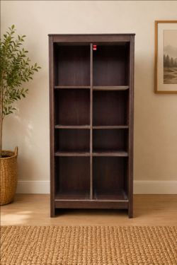 Tall Bookcase with Adjustable Shelves – Espresso Brown