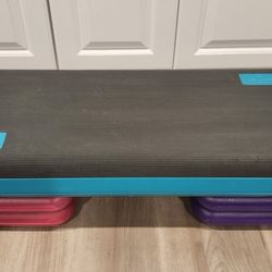 The Original STEP Aerobic Exercise Platform 4 Raisers Workout Excellent 42 Inch