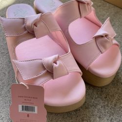 Sam And Libby Double Bow Light Pink Lifted Sandal