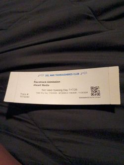 Racetrack admission ticket