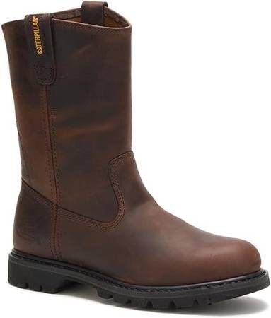 NEW Size 7 Or 8.5 Or 9.5 wide Men Caterpillar Work Boots Pull-on Soft Toe Boot Cat Footwear Revolver